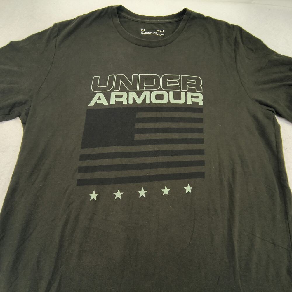 Under Armour Crew Neck Short Sleeve Graphic T Shirt Mens Size Large L Green